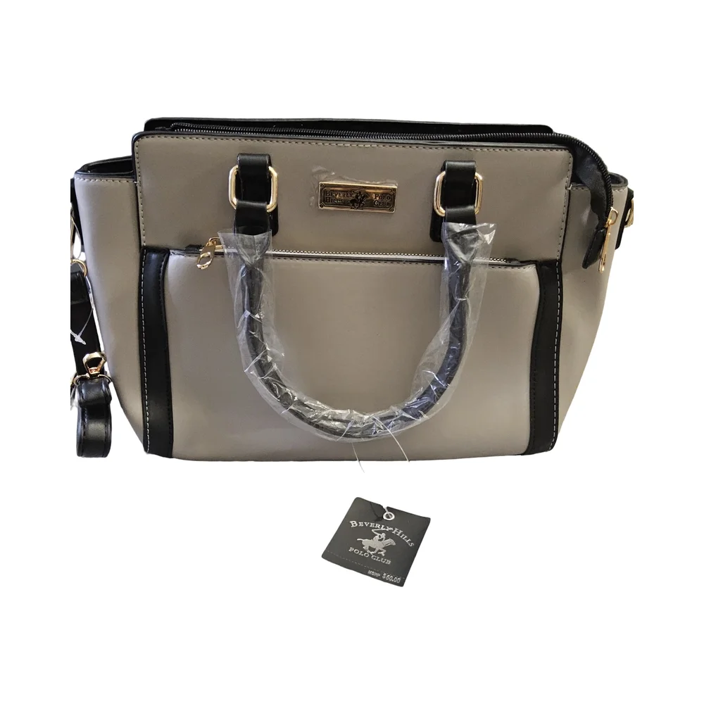 New Beverly Hills Polo Club Grey and Black Satchel/Crossbody